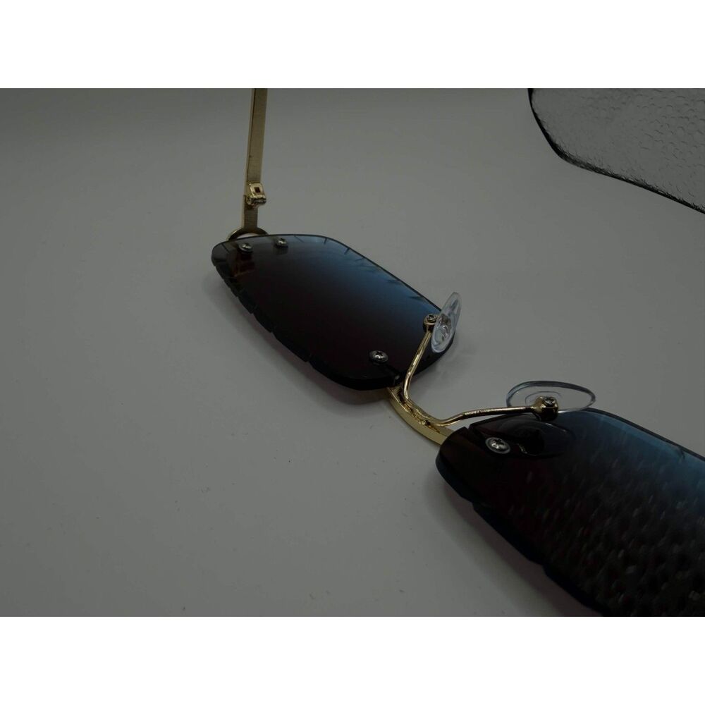 Cartier Rimless Gradient Sunglasses – Gold Tone / Blue Gradient
